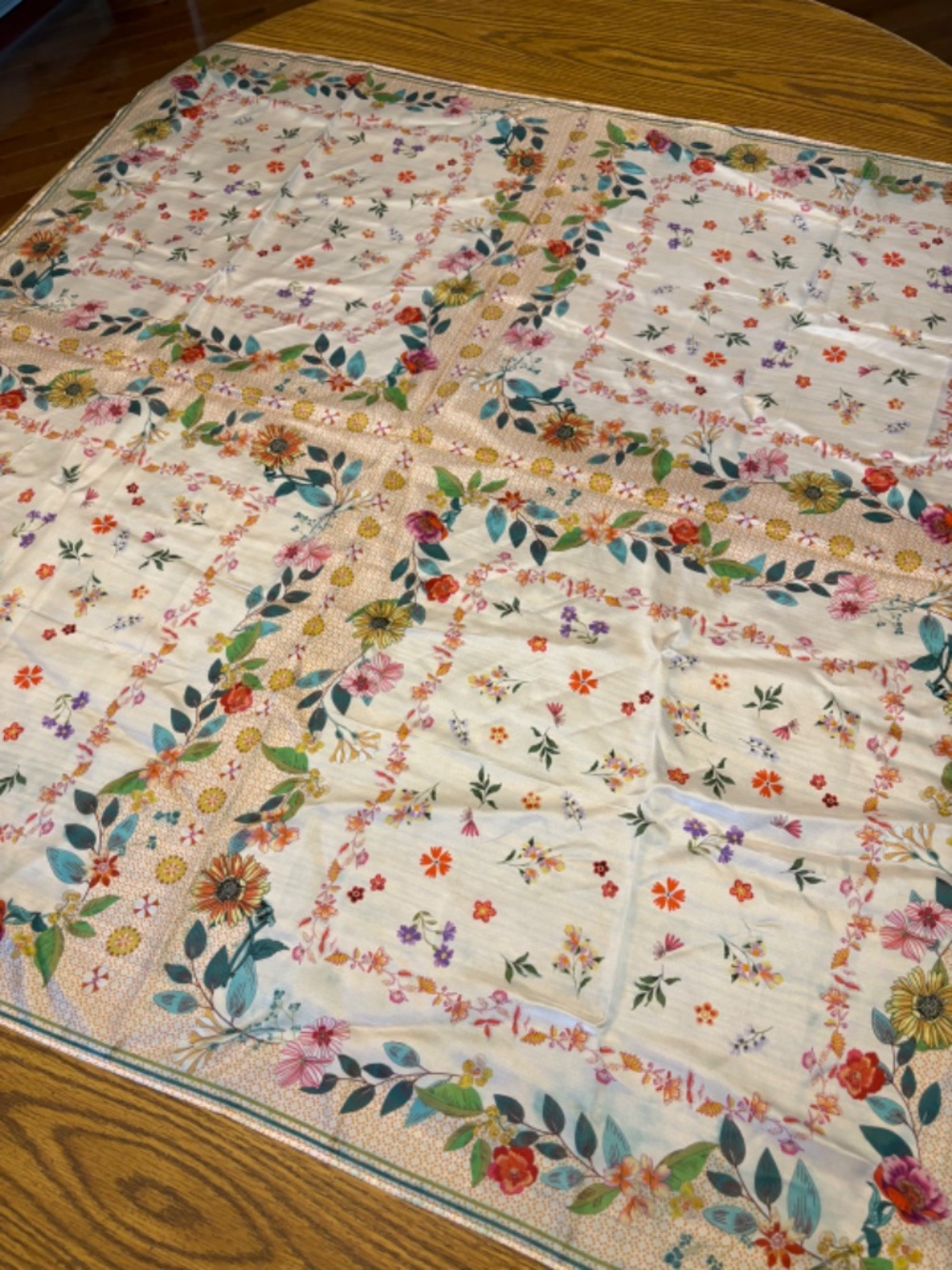 Johnny Was Nani Silk Scarf - Beautiful Bohemian Floral Print - Picture 4 of 13